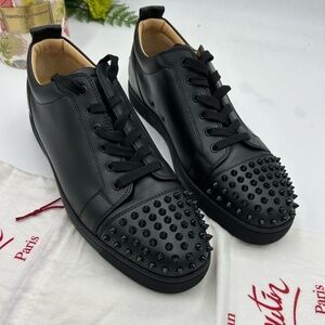 Men’s Christian Louboutin spiked leather sneakers size 47 made in Italy
